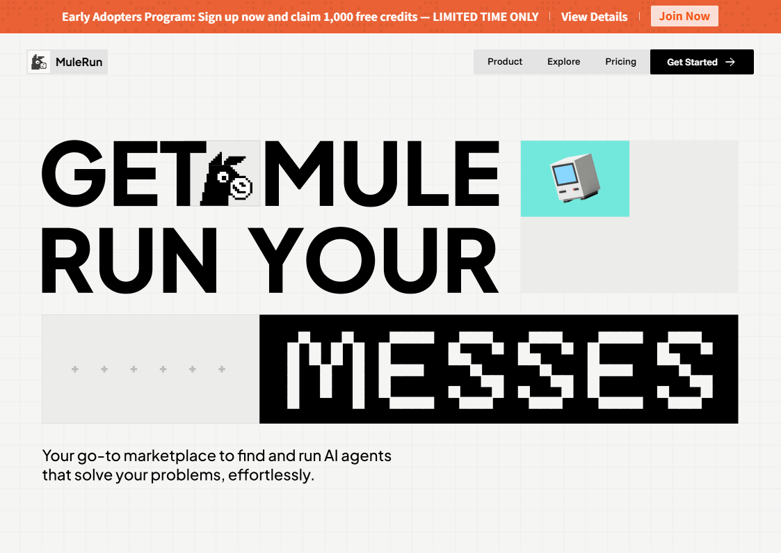 MuleRun - 全球首个AI Agent市场，提供即插即用AI工具